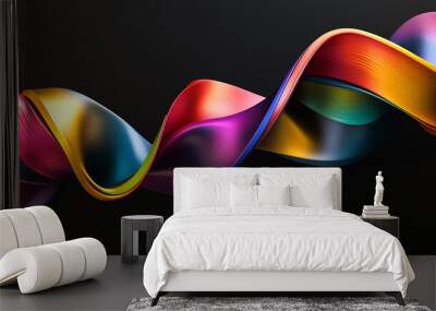 Colorful festive ribbon on white background, great for holiday and event decorations
 Wall mural