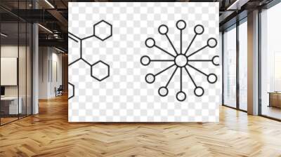 Molecule icons. Science concept. Vector illustration isolated on transparent background Wall mural