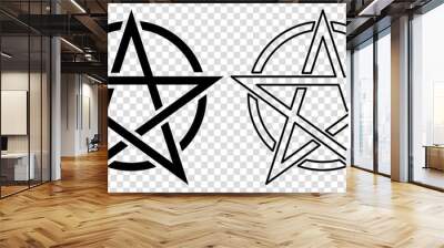 Pentacle icons. Magic, esoteric or magic symbols. Vector illustration isolated on transparent background Wall mural