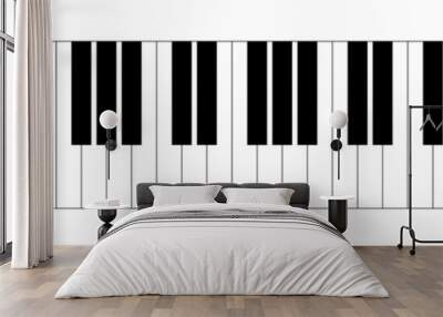 Piano keyboard. Grand keyboard for music. Vector illustration isolated on white background Wall mural