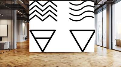 Set of four elements icons. Wind, fire, water, earth symbol. Pictograph symbols. PNG image
 Wall mural