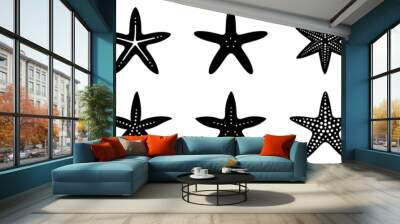 Set of starfish icons. Sea star fish marine life Wall mural