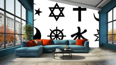 Set of world religion symbols. Vector illustration Wall mural