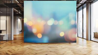 abstract background with bokeh defocused lights and shadow from cityscape at night, vintage or retro Wall mural