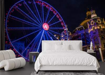 ferris wheel at night Wall mural