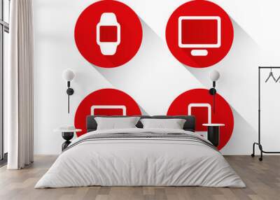 Technology devices icon set Wall mural