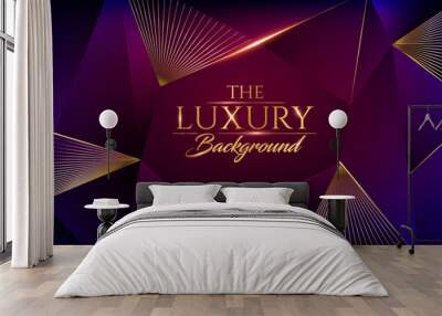 Pink Blue Purple Golden Royal Awards Graphics Background Lines Triangle Polygonal Elegant Shine Modern Template Luxury Premium Corporate Abstract Design Template Banner Certificate Dynamic Shape Wall mural