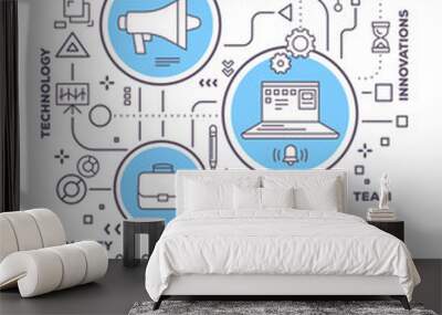 Vector creative concept illustration of graph business project w Wall mural