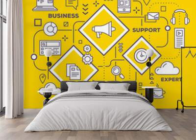 Vector creative concept illustration of graph business project w Wall mural