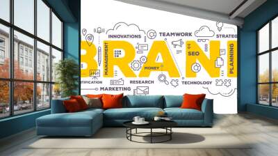 vector creative illustration of brand word lettering typography Wall mural