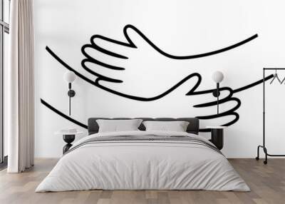 Hand hug vector design. Embrace icon, love concept. Happy valentine day. Vector illustration. Wall mural