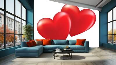 Two hearts in love. Happy Valentine's Day. Illustration design for wedding. Wall mural