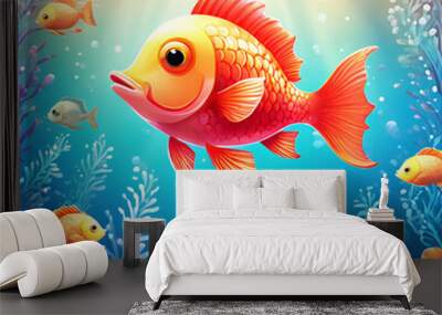 under the sea filled with fish and coral Wall mural