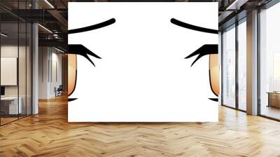 Colorful eyes collection isolated , modern design, Transparent Background cartoon woman eyes and eyebrows with lashes. Can used for T-shirt print, poster and cards. cartoon anime eyes. Wall mural