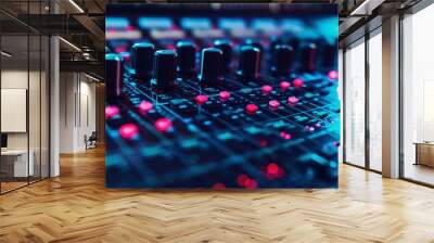 Close-Up of Professional Audio Mixing Console
 Wall mural