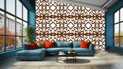 Seamless ikat pattern on white background. Wall mural