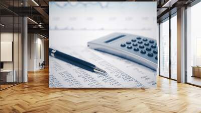 Financial accounting stock market graphs and charts Wall mural