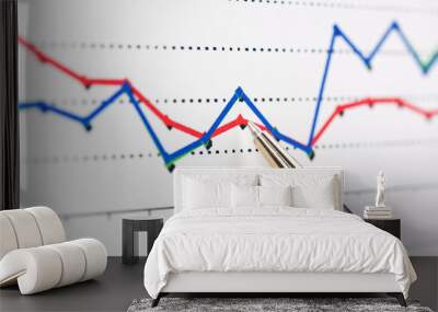 Financial graphs analysis Wall mural