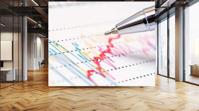 Financial graphs analysis Wall mural