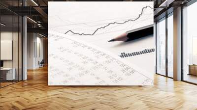 Stock market graphs and charts analysis Wall mural