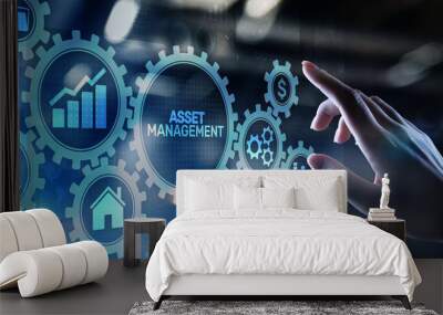 Asset management Business technology internet concept button on virtual screen. Wall mural