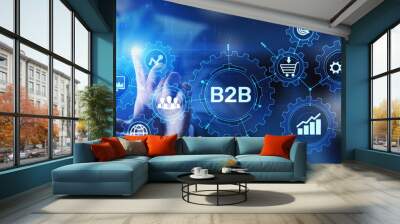 B2B Business to Business marketing strategy concept on virtual screen. Wall mural