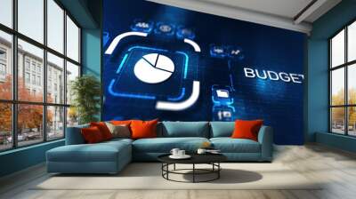 Budget accounting financial technology concept on virtual screen. Wall mural