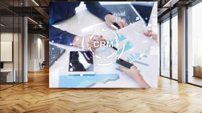 CRM. Customer relationship management concept. Customer service and relationship. Wall mural