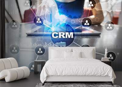 CRM. Customer relationship management concept. Customer service and relationship Wall mural