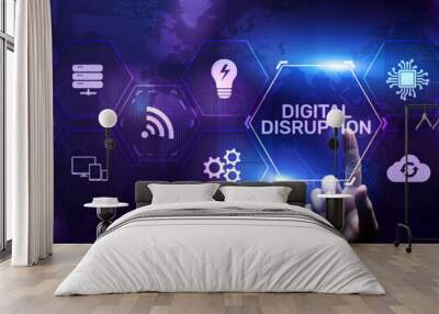 Digital disruption transformation digitalization innovation technology business concept Wall mural