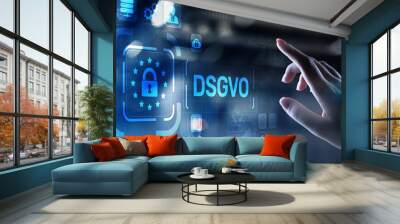 DSGVO, GDPR General data protection regulation european law cyber security personal information privacy concept Wall mural