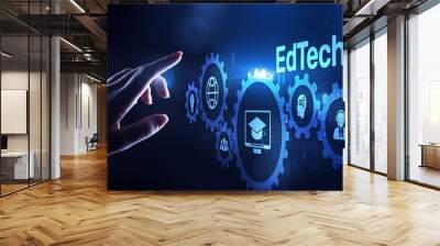 EdTech Education Technology e-learning online learning internet technology concept. Wall mural