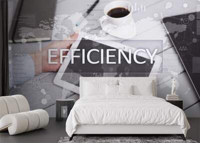 Efficiency Growth concept. Business and technology. Virtual screen. Wall mural