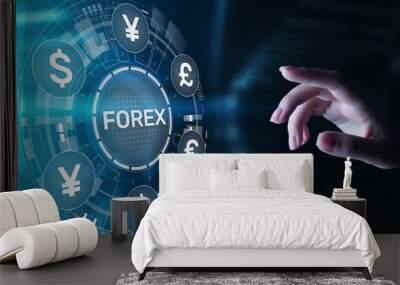 Forex trading Currencies exchange stock market Investment business concept on virtual screen. Wall mural