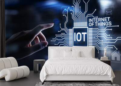 IOT Internet of things Digital transformation Modern Technology concept on virtual screen. Wall mural