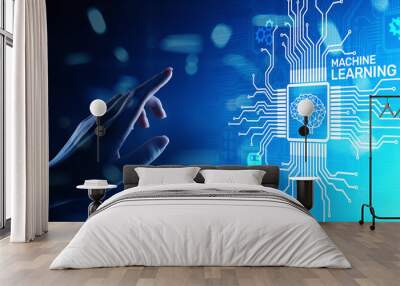 Machine Deep learning algorithms, Artificial intelligence, AI, Automation and modern technology in business as concept. Wall mural