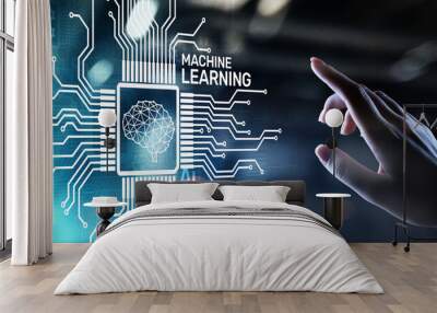 Machine Deep learning algorithms, Artificial intelligence, AI, Automation and modern technology in business as concept Wall mural