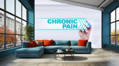 Medical doctor drawing chronic pain on the virtual screen. Wall mural