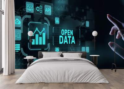 Open data database integration api internet technology concept. Wall mural