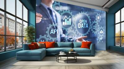 Open data database integration api internet technology concept. Wall mural