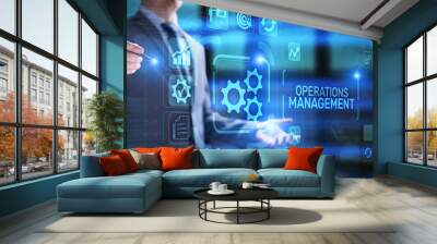 Operation management business finance concept on screen. Wall mural