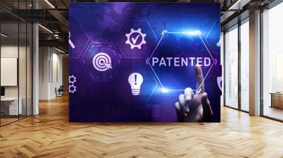 Patented. Patent copyright protection business technology concept. Wall mural