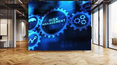 Risk management forecasting evaluation financial business concept on virtual screen. Wall mural