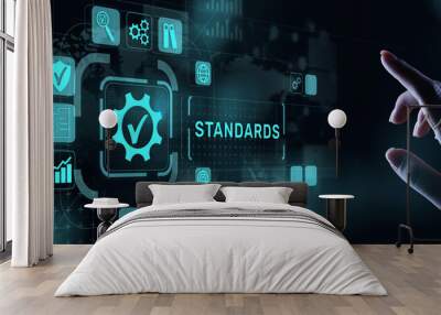 Standard. Quality control. ISO certification, assurance and guarantee. Internet business technology concept. Wall mural