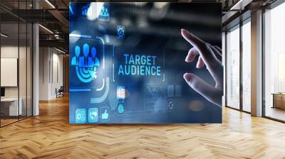 Target audience customer segmentation marketing strategy concept on virtual screen. Wall mural