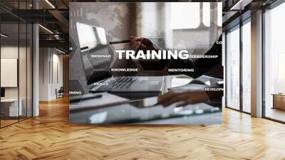 Training and development Professional growth. Internet and education concept. Wall mural