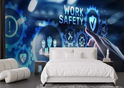 Work safety HSE Regulation rules business concept on screen Wall mural