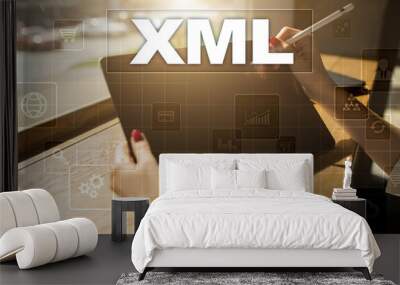 XML. Web development. Internet and technology concept. Wall mural