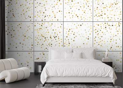 Gold star confetti celebrations. Simple festive modern design. Holiday vector. Set 12 in 1 Wall mural