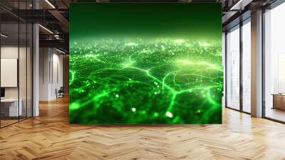 Green matrix background. Ai generated. Wall mural